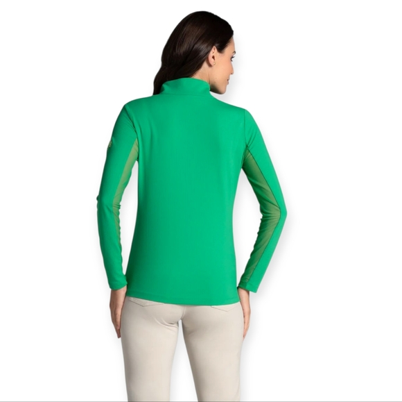 IBKUL Lucky Charm Print Long Sleeve Mock Neck Top Greenh - Picture 3 of 12